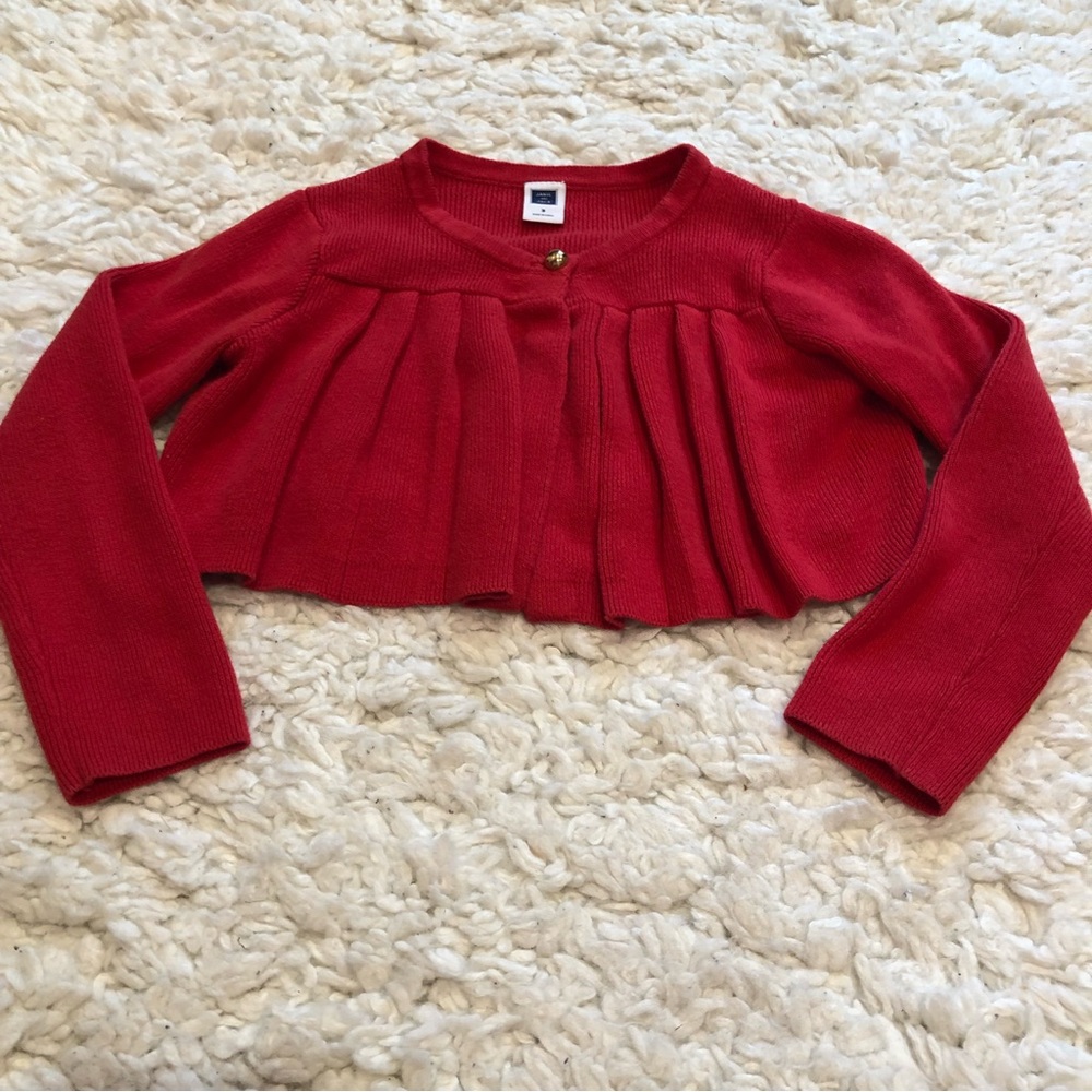 Janie and Jack Red Sweater Single Button size 3